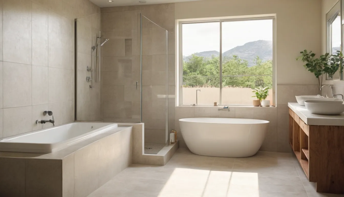 A walk-in tub with a low step and grab bar in a bright Eustis bathroom